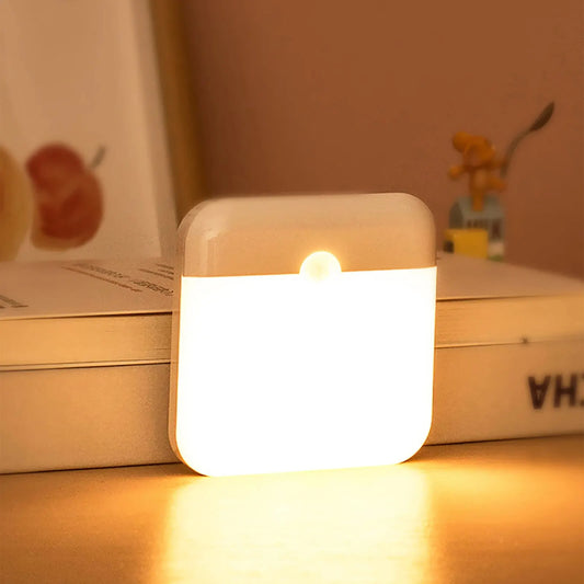 LED Motion Sensor Night Light — Rechargeable, Magnetic Mount, 120° Detection, Stairs Closet Kitchen