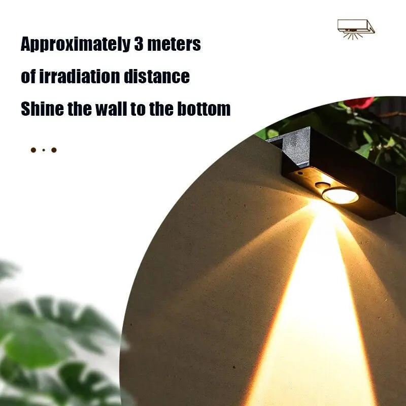 Solar Outdoor Wall Light Square — IP65 Waterproof, 4 Color Options, Garden Fence Decor