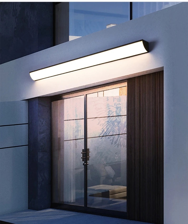 Outdoor Wall Sconce — Long Strip Minimalist Wall Light, IP65 Waterproof, Porch Garden Villa