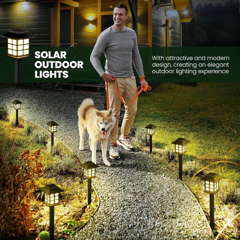 Solar Pathway Lights 2-Pack — Waterproof Outdoor Garden Stake Lights, Walkway Driveway Yard