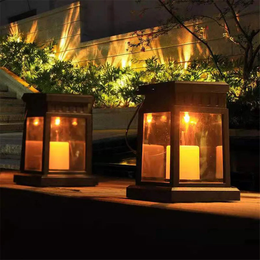 Solar Candle Lantern — Outdoor Hanging Garden Light, Waterproof, Patio Yard Lawn Decor