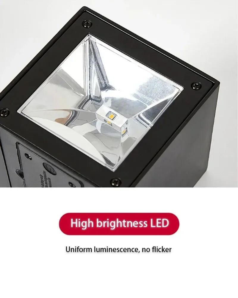 Solar Wall Sconce — Square Outdoor Garden Light, Warm White RGB, IP Waterproof, Porch Fence