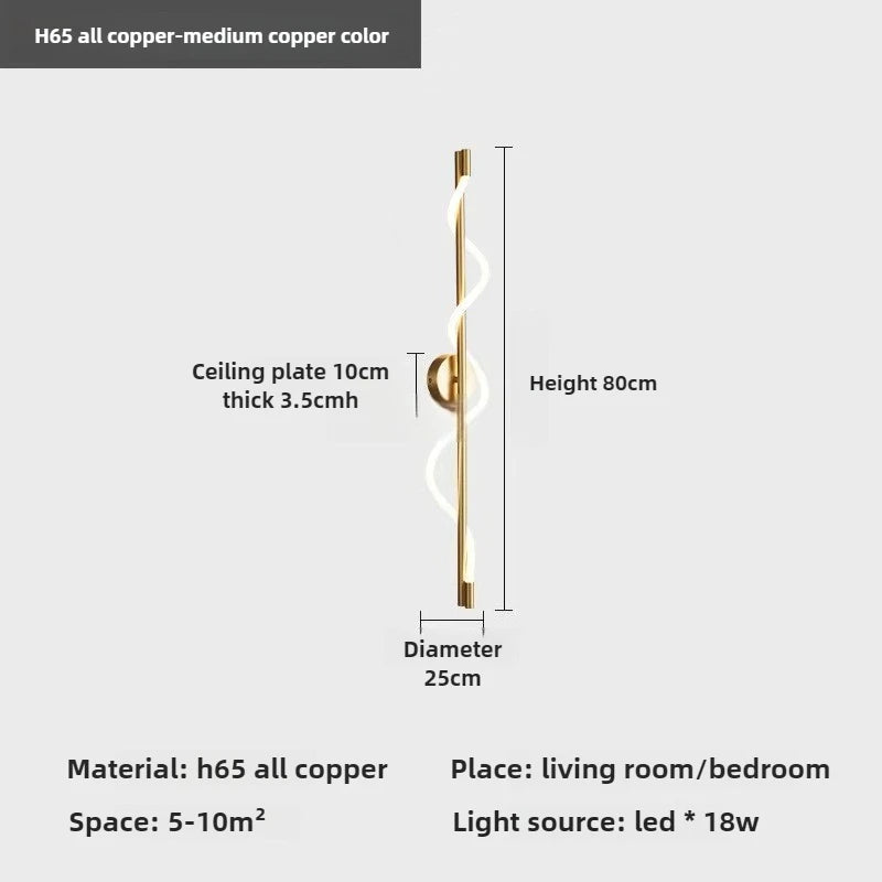 LED Wall Sconce — Italian Minimalist Bedside Lamp, Black Gold White, Living Room Corridor