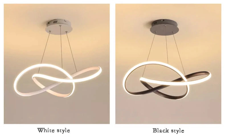 LED Ceiling Chandelier — 48W Dimmable 3-Color Semi Flush Mount, Dining Room Bedroom Living Room