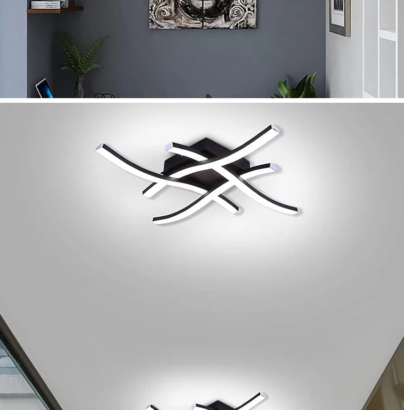 LED Ceiling Light — Modern Flush Mount Fixture, Living Room Dining Room Bedroom Kitchen