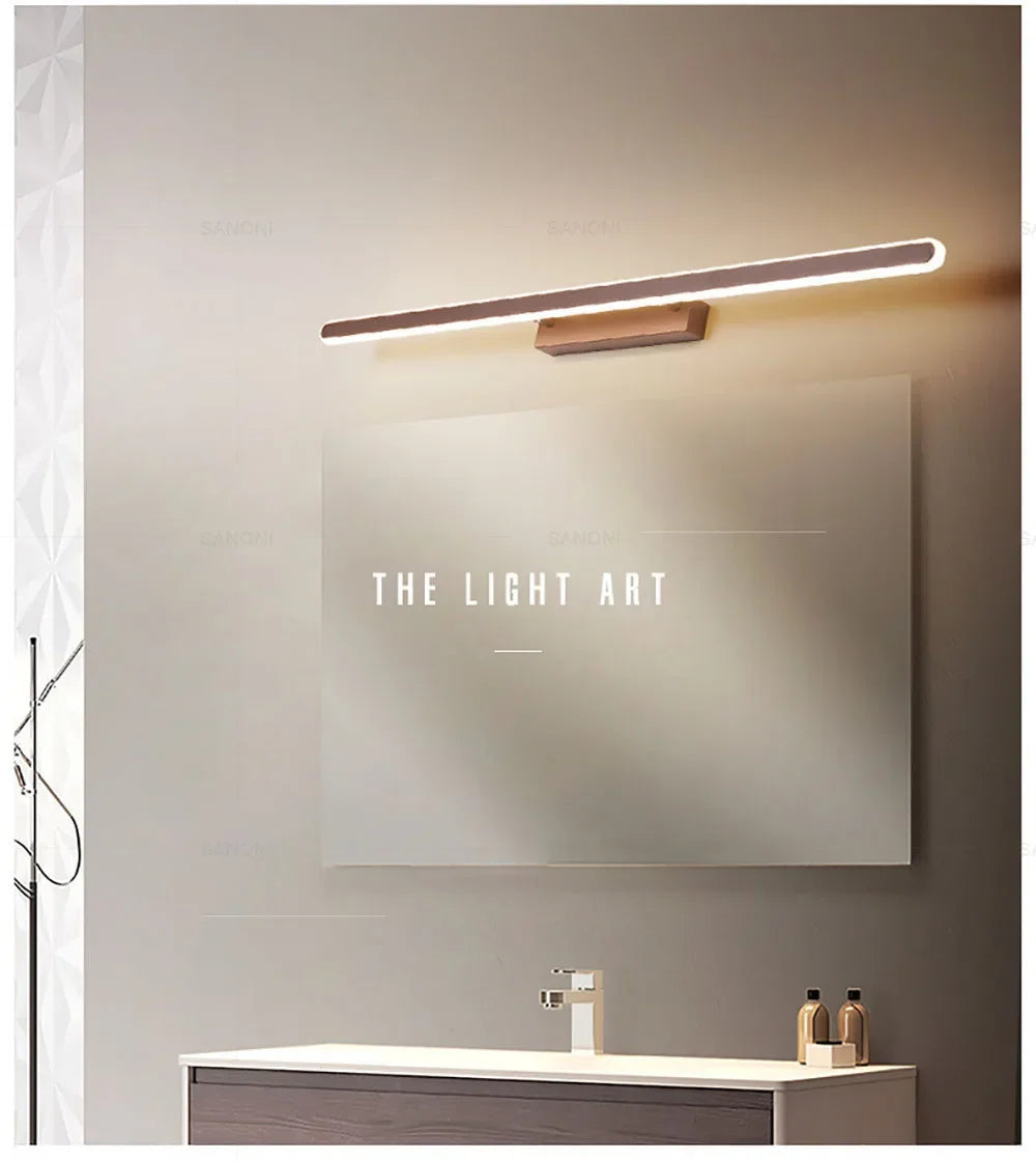 Bathroom Vanity Wall Light — Dimmable Mirror Light, Aluminum, Modern Bathroom Fixture