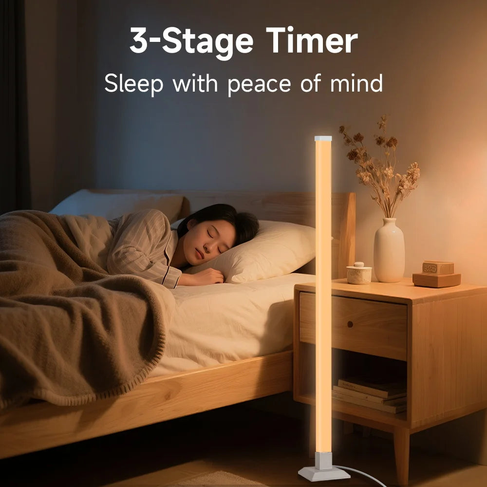 Floor Lamp — Dimmable USB Gooseneck Standing Light, RGB & White, Bedroom Living Room