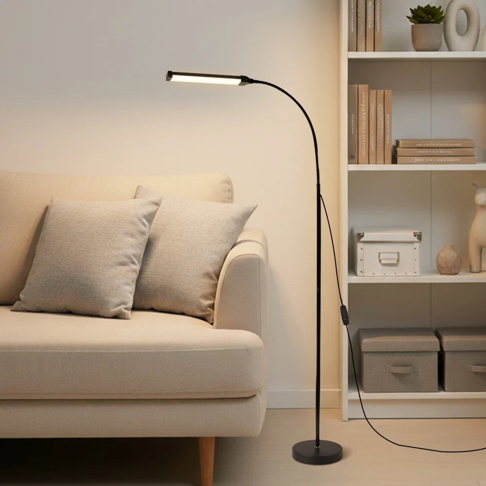 Floor Lamp — Dimmable USB Gooseneck Standing Light, RGB & White, Bedroom Living Room