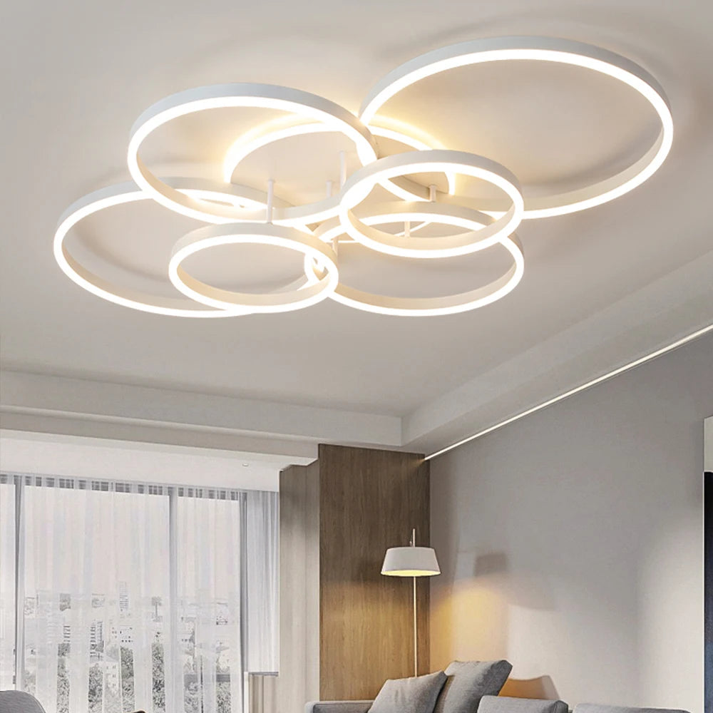 LED Ceiling Chandelier — Infinite Dimming 3-Color Remote Control, Multi-Head, Living Room Bedroom