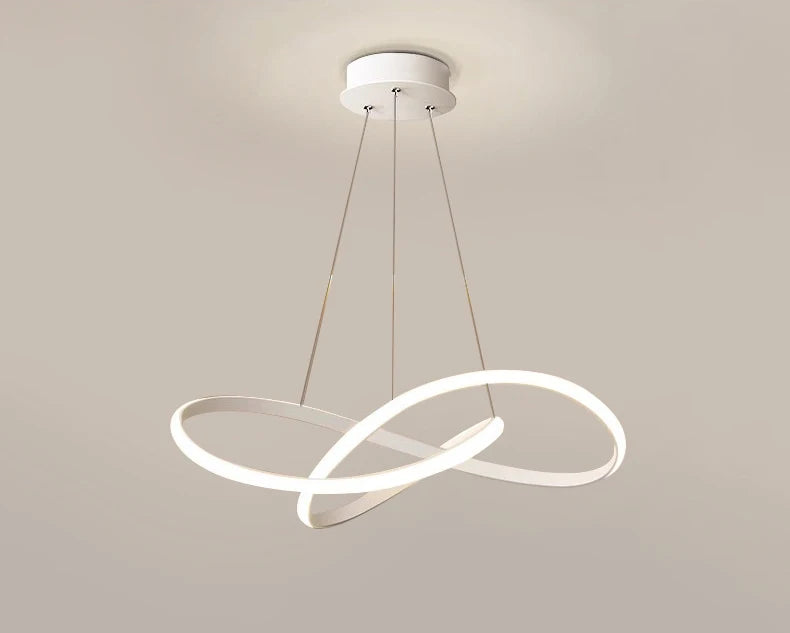 LED Ceiling Chandelier — 48W Dimmable 3-Color Semi Flush Mount, Dining Room Bedroom Living Room