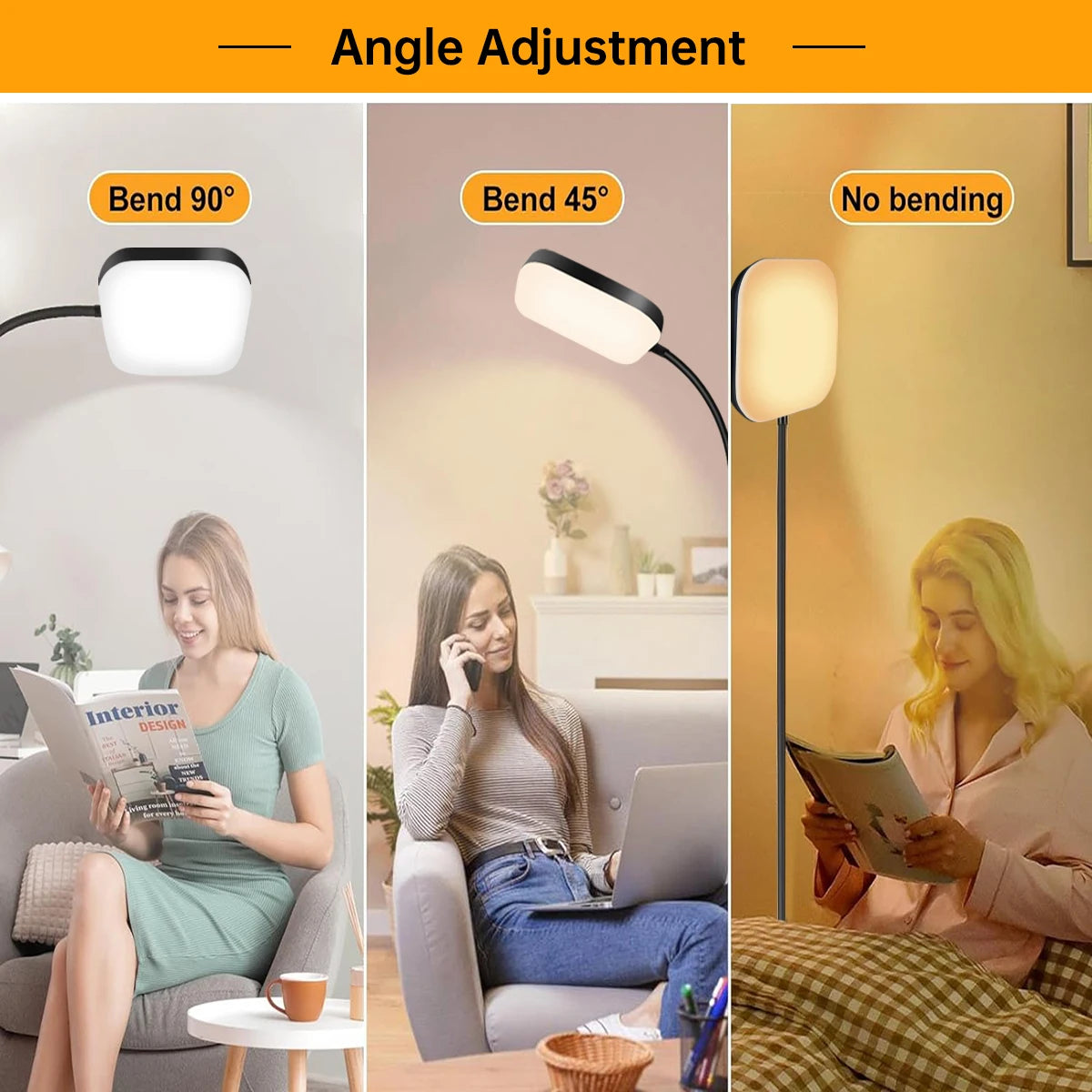 Floor Lamp — 18W Dimmable Gooseneck Reading Light, 2-in-1 Floor & Table Lamp, Adjustable