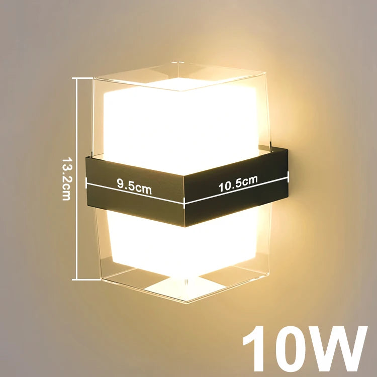 LED Wall Lamp Indoor Outdoor — IP65 Waterproof, Dimmable Touch Switch, Porch Balcony
