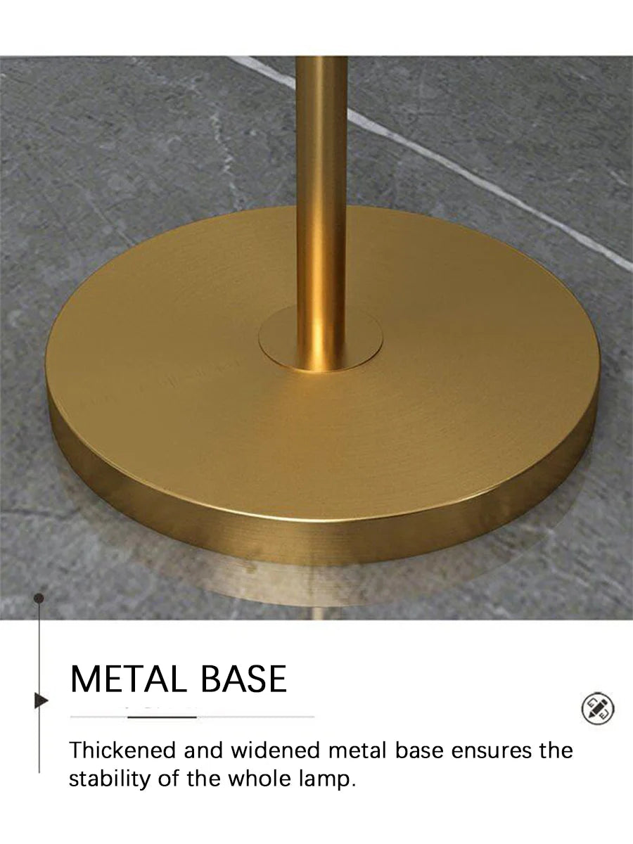 Floor Lamp — Nordic Minimalist Standing Light, Black Gold, Linen Shade, Bedroom Living Room