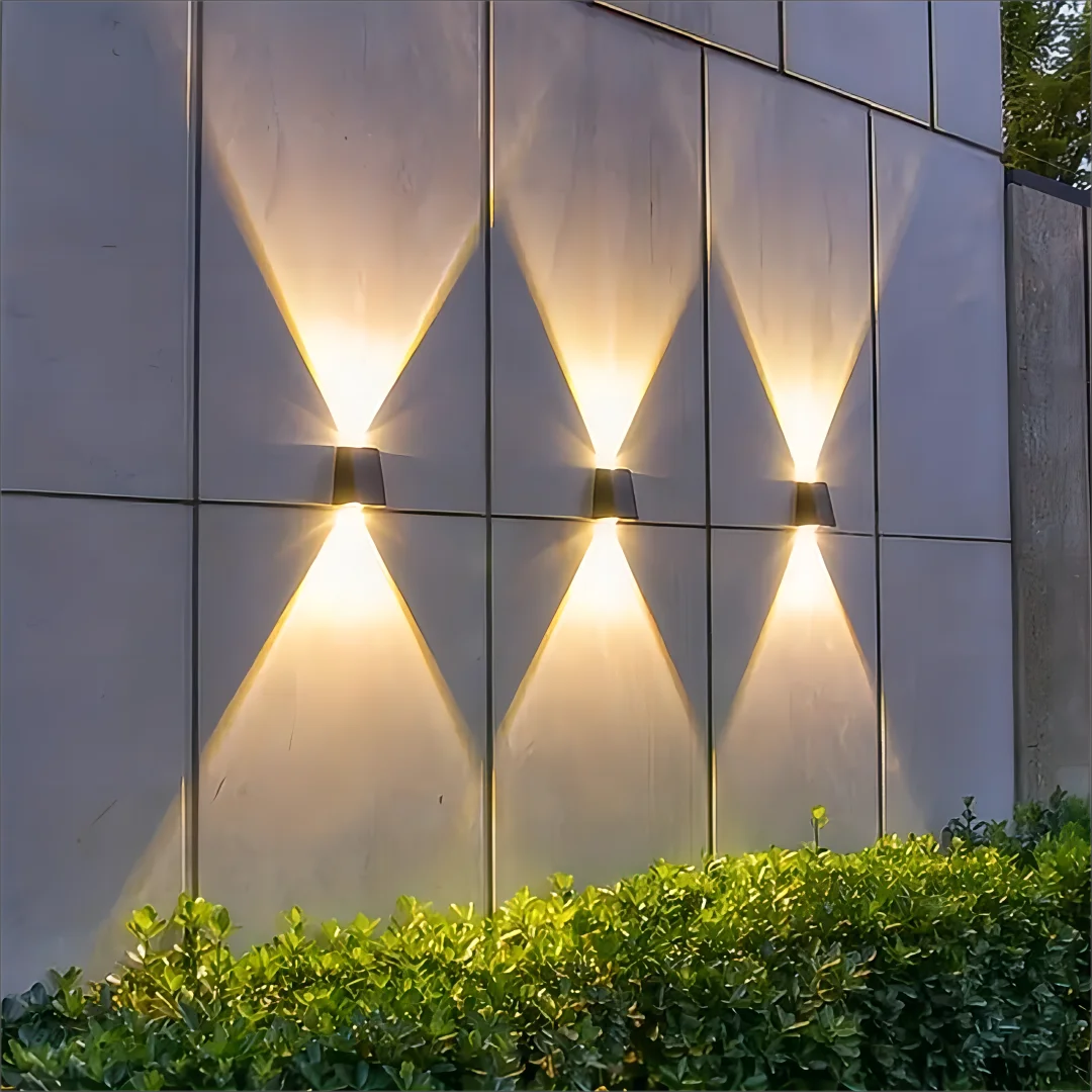 Solar Outdoor Wall Light — Up Down Garden Sconce, Waterproof Villa Patio Yard Atmosphere Light