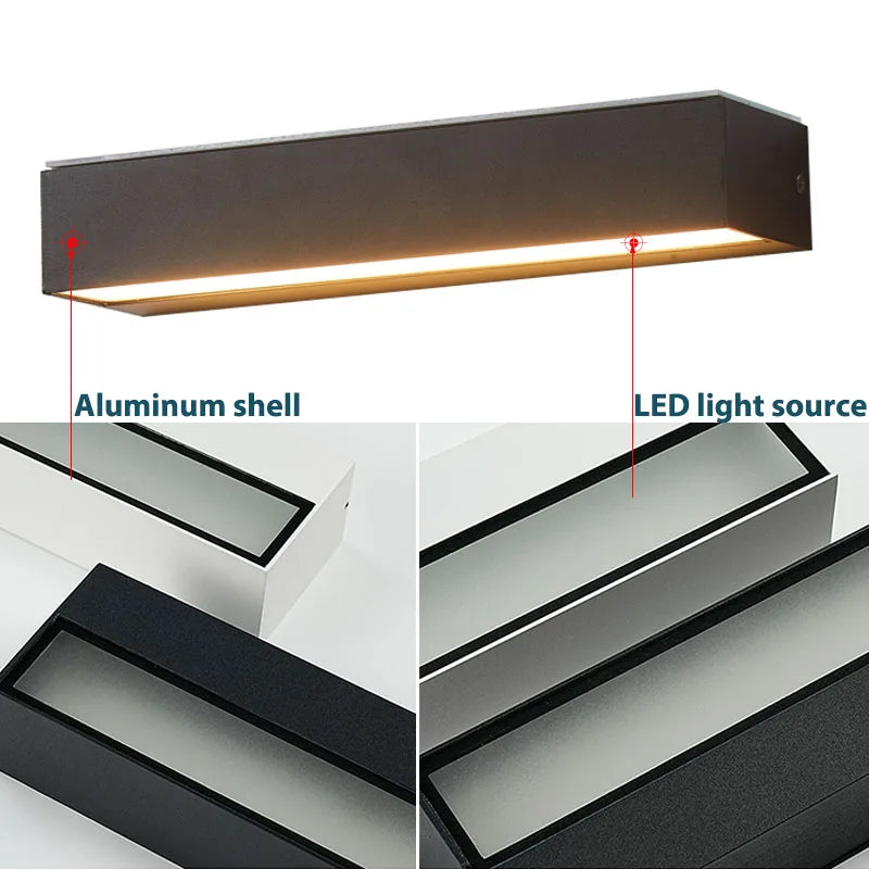 LED Outdoor Wall Sconce — IP65 Waterproof Aluminum Porch Light, Modern Exterior Fixture