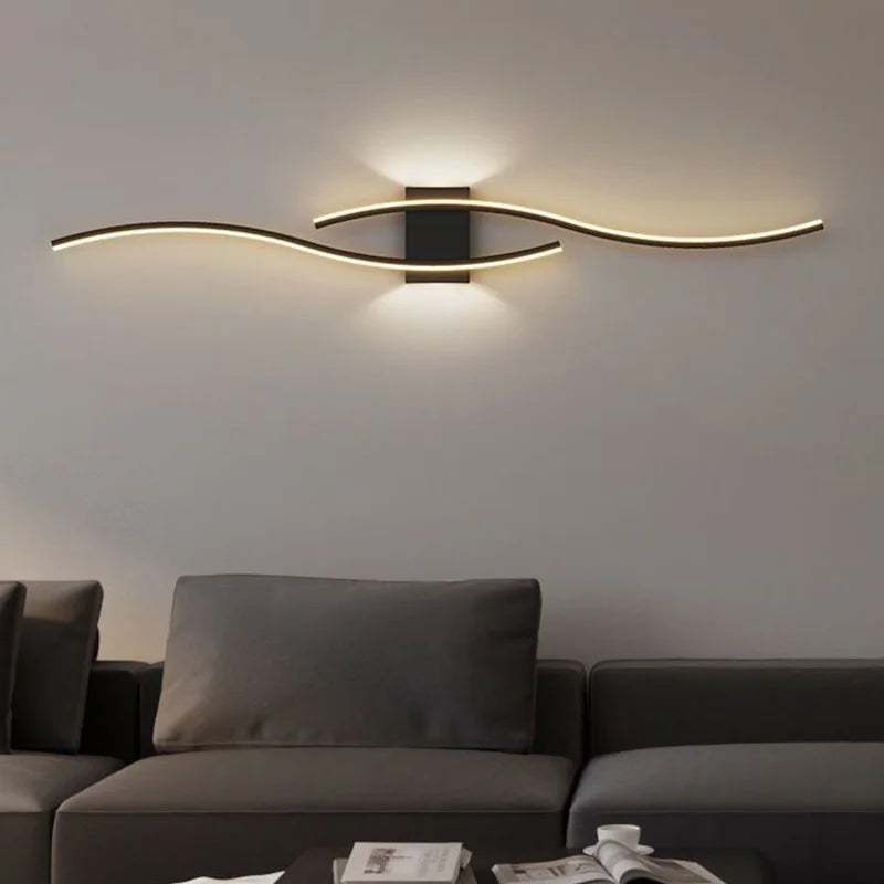 LED Wall Sconce — Up Down Indoor Wall Light, Dimmable, Black Gold White, Bedroom Living Room