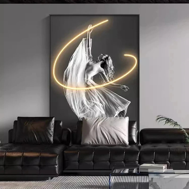 LED Art Figure Wall Lamp — Dimmable Ceramic Sculptural Light, Living Room Bedroom Decor