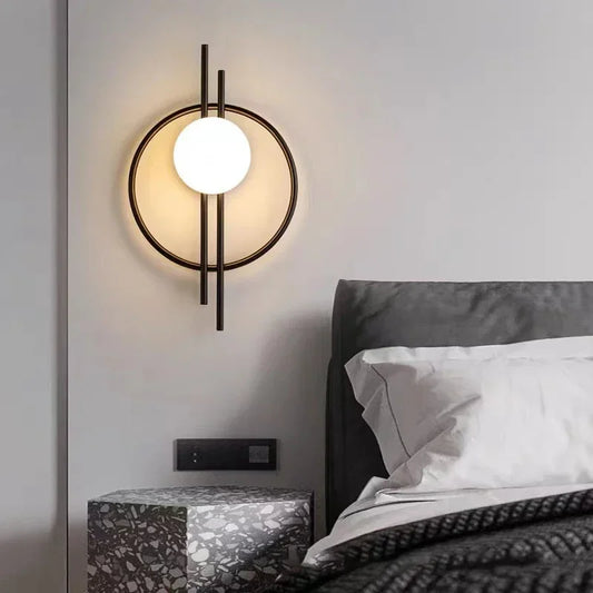 Wall Sconce — Up Down Frosted Glass Wall Light, Touch Switch, Bedroom Living Room Hallway