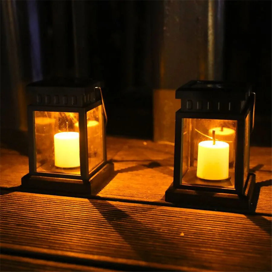 Solar Candle Lantern — Outdoor Hanging Garden Light, Waterproof, Patio Yard Lawn Decor