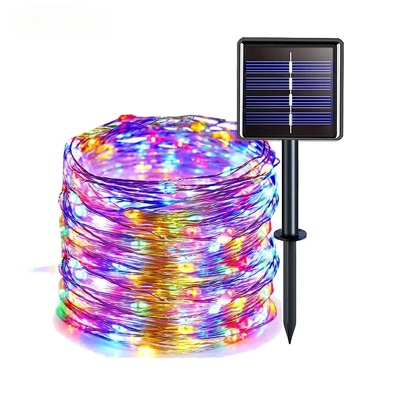 Solar Fairy String Lights Outdoor — 8 Mode IP65 Waterproof, Christmas Patio Tree Garden