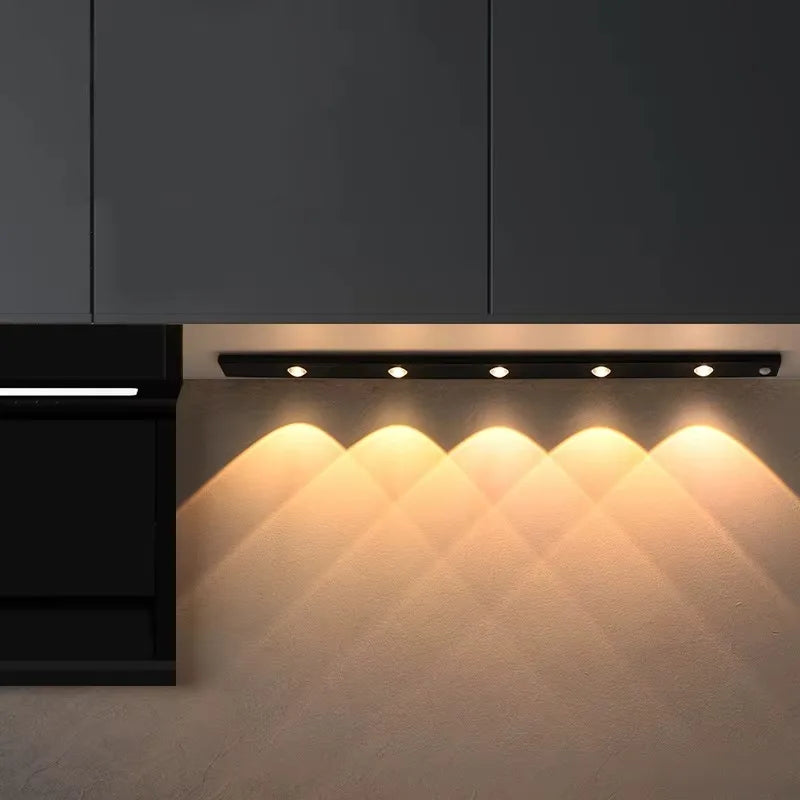 LED Under Cabinet Light — Motion Sensor, 3 Color Temps, Dimmable, Rechargeable, Kitchen Wardrobe