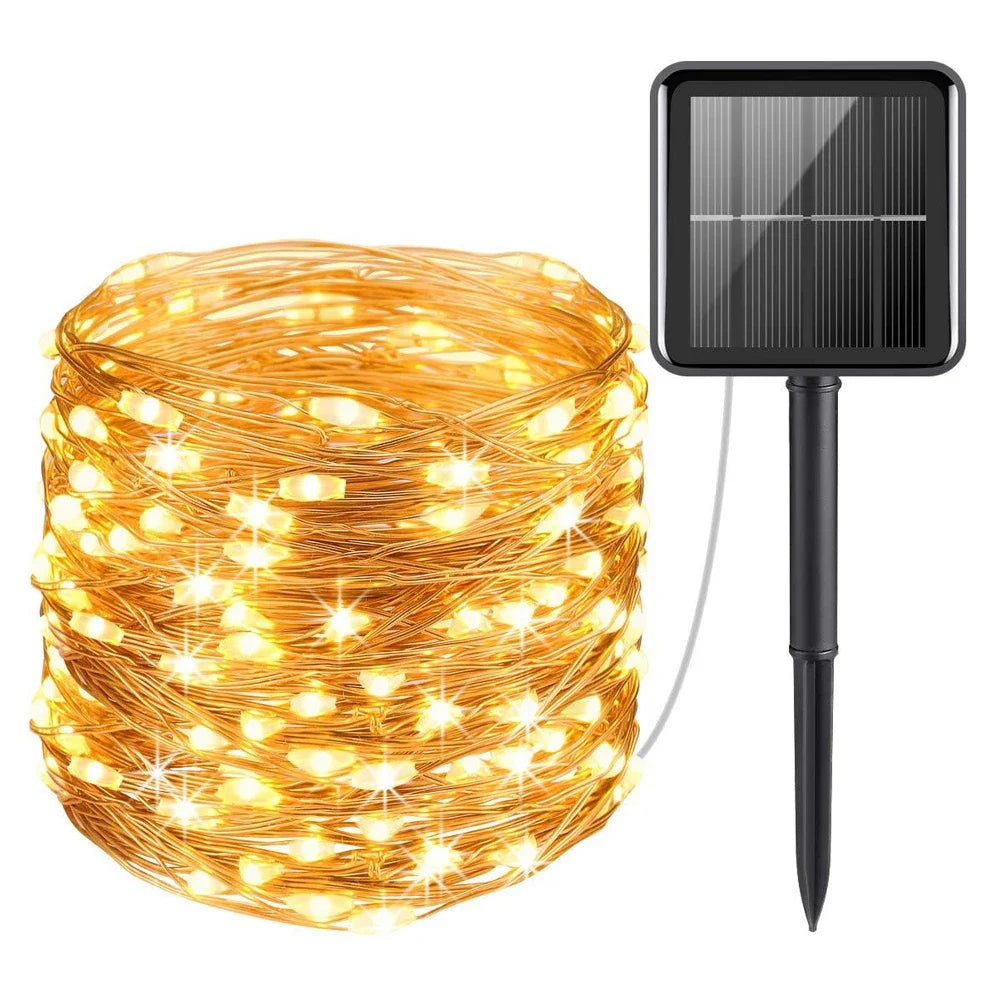 Solar Fairy String Lights Outdoor — 8 Mode IP65 Waterproof, Christmas Patio Tree Garden