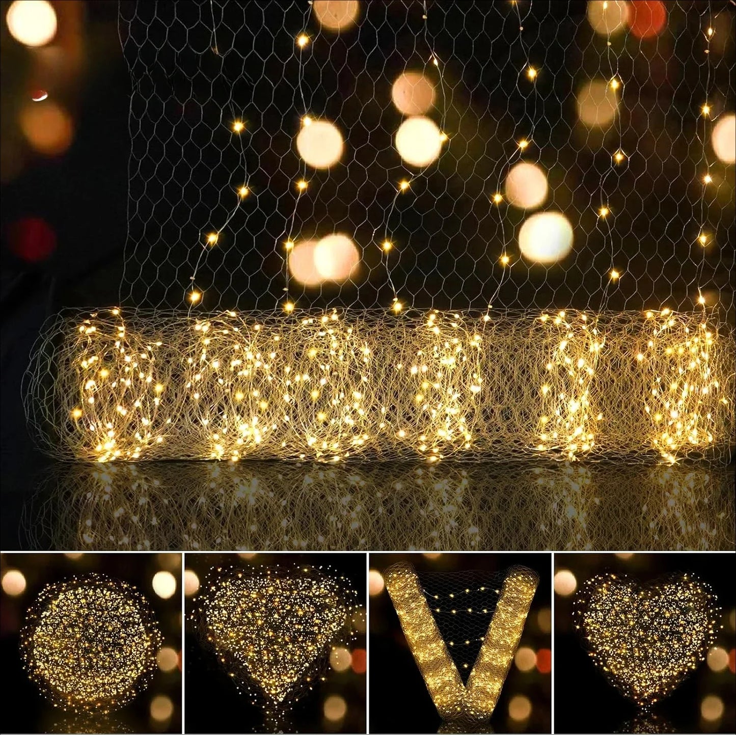 LED Starry Sky Mesh Net Lights — LED String Curtain, Wedding Party Indoor Decor