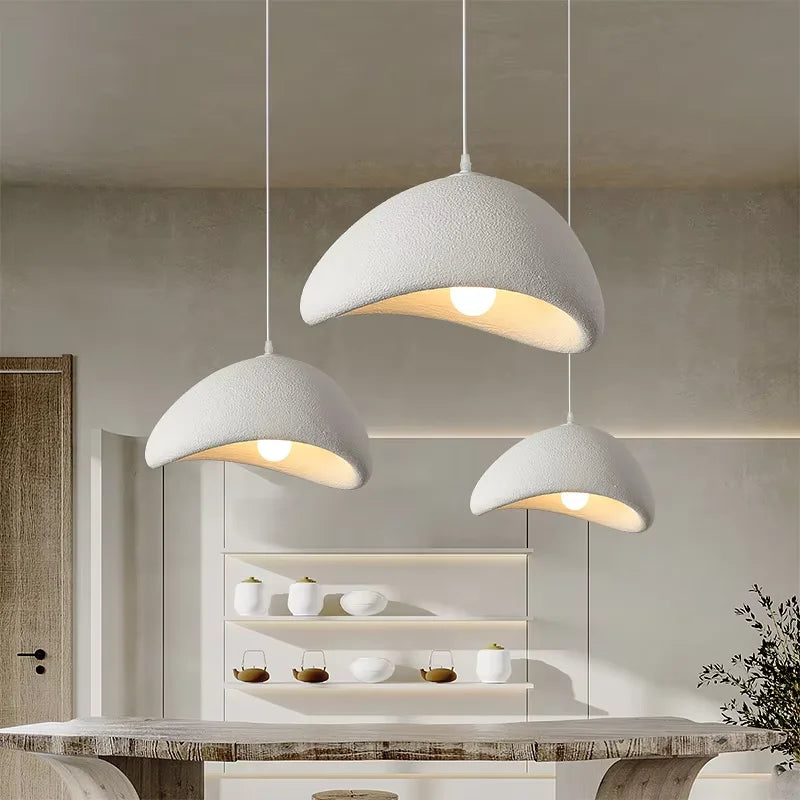 Pendant Chandelier — Nordic Wabi Sabi Hanging Lamp, Handmade, Living Room Bedroom Dining Room