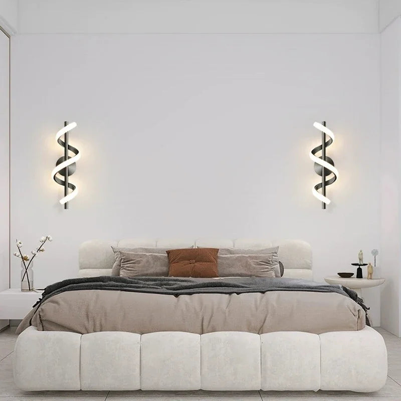 Wall Sconce — Spiral Acrylic Up Down Wall Light, 12W Tricolor, Bedroom Living Room Corridor