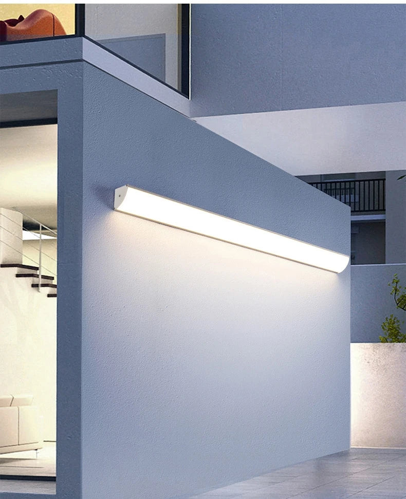 Outdoor Wall Sconce — Long Strip Minimalist Wall Light, IP65 Waterproof, Porch Garden Villa