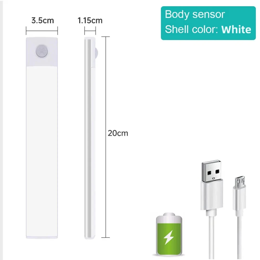 LED Under Cabinet Night Light — Motion Sensor, 3 Color Temps, Rechargeable, Magnetic, Kitchen Closet