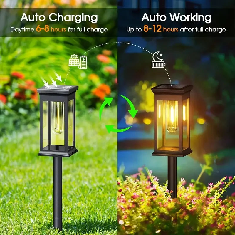 Solar Pathway Lights — Outdoor Garden Stake Lights, IP65 Waterproof, Walkway Lawn Yard Decor