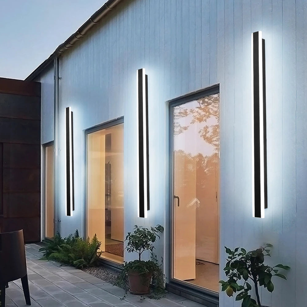 LED Outdoor Long Wall Light IP65 Waterproof — Aluminum Bar Sconce, Villa Porch Garden