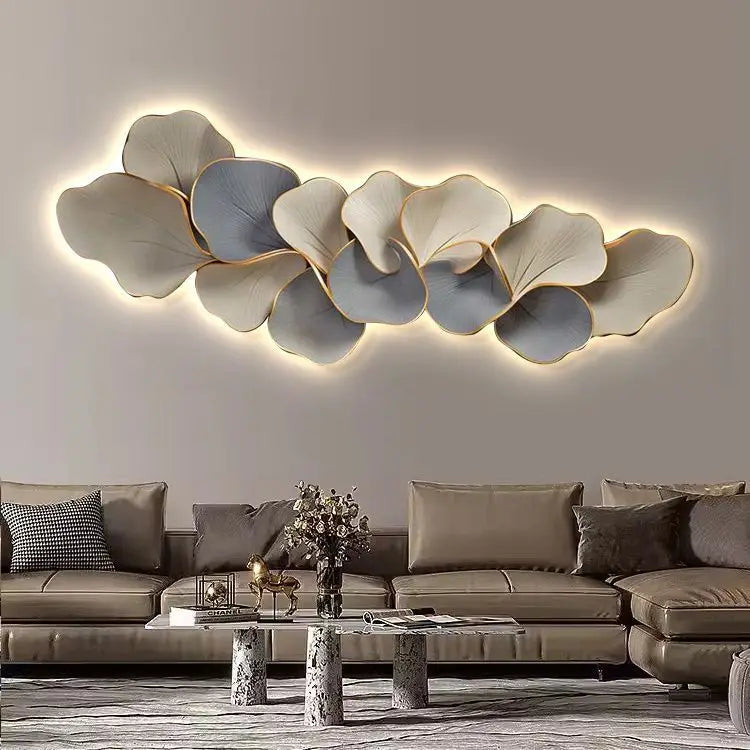 LED Backlit Mural Wall Light — Modern Luxury Art Panel, Remote Control, Indoor