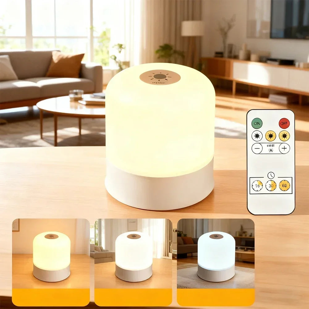LED Desk Lamp Night Light — Touch Dimmable, RGB or 3 Color, Rechargeable or Plug-In, Bedside Reading