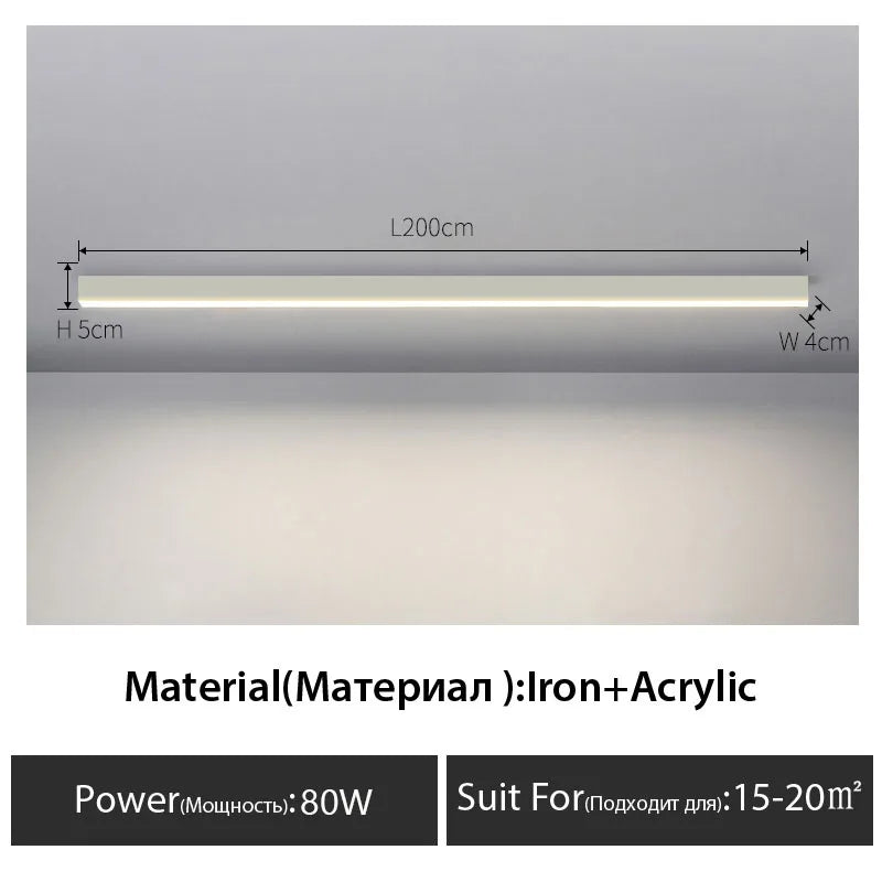 LED Ceiling Light — Linear Strip Flush Mount, Dimmable Remote, Black, Kitchen Dining Bedroom
