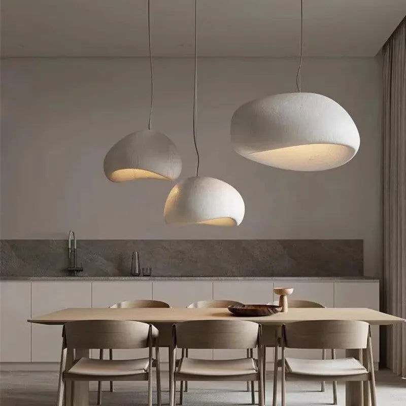 Pendant Chandelier — Nordic Wabi Sabi Hanging Lamp, Handmade, Living Room Bedroom Dining Room