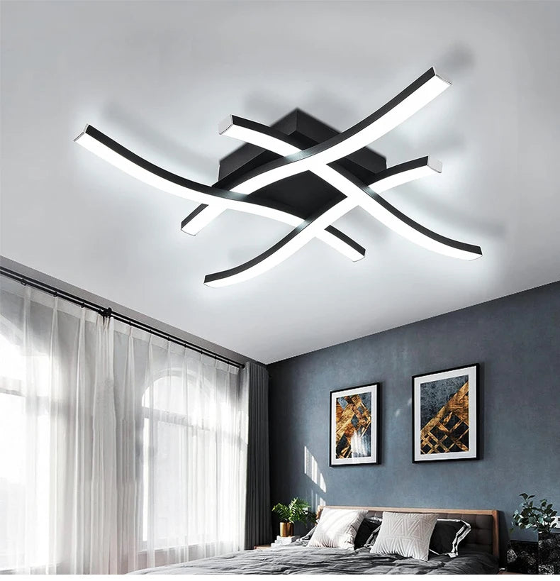 LED Ceiling Light — Modern Flush Mount Fixture, Living Room Dining Room Bedroom Kitchen