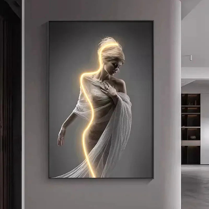 LED Art Figure Wall Lamp — Dimmable Ceramic Sculptural Light, Living Room Bedroom Decor