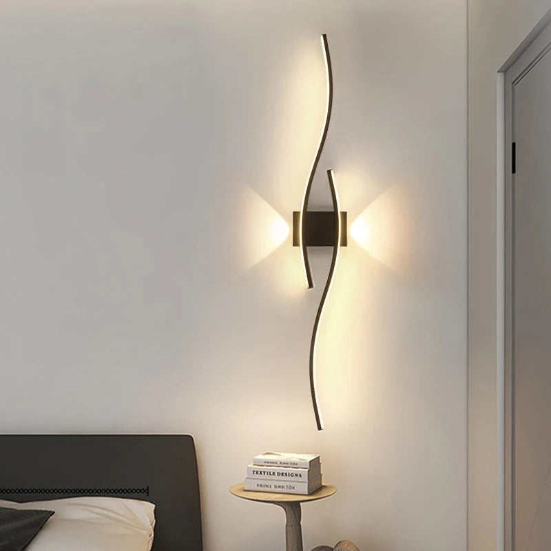 Modern LED Wall Lamp — Aluminum, 3 Color Temps, Dimmable, Living Room Bedroom TV Wall Fixture