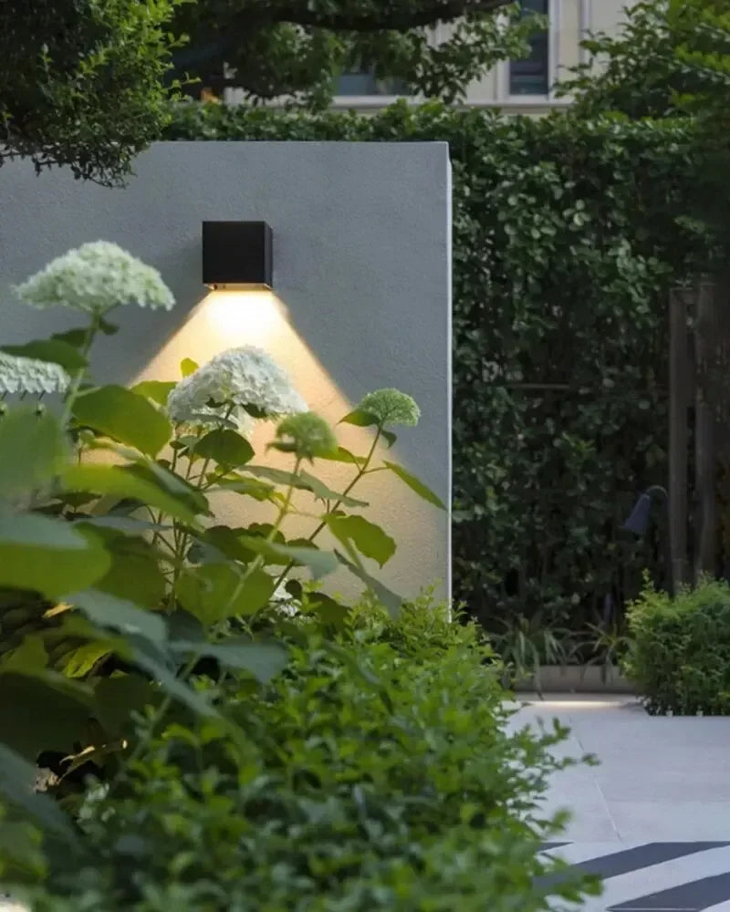 Solar Wall Sconce — Square Outdoor Garden Light, Warm White RGB, IP Waterproof, Porch Fence