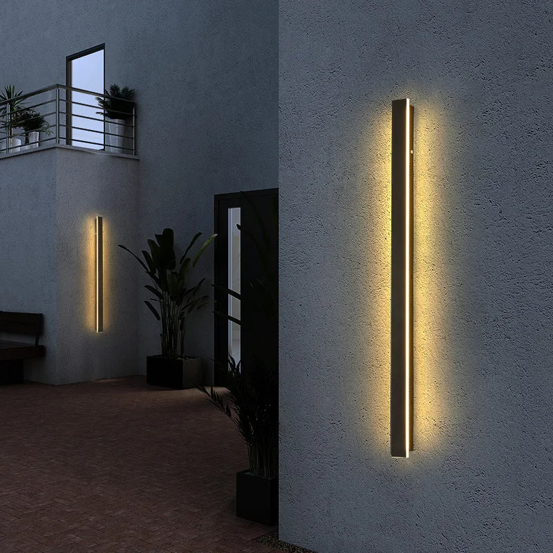 LED Outdoor Wall Sconce IP65 Waterproof — Dimmable Long Bar Light, Porch Garage Villa