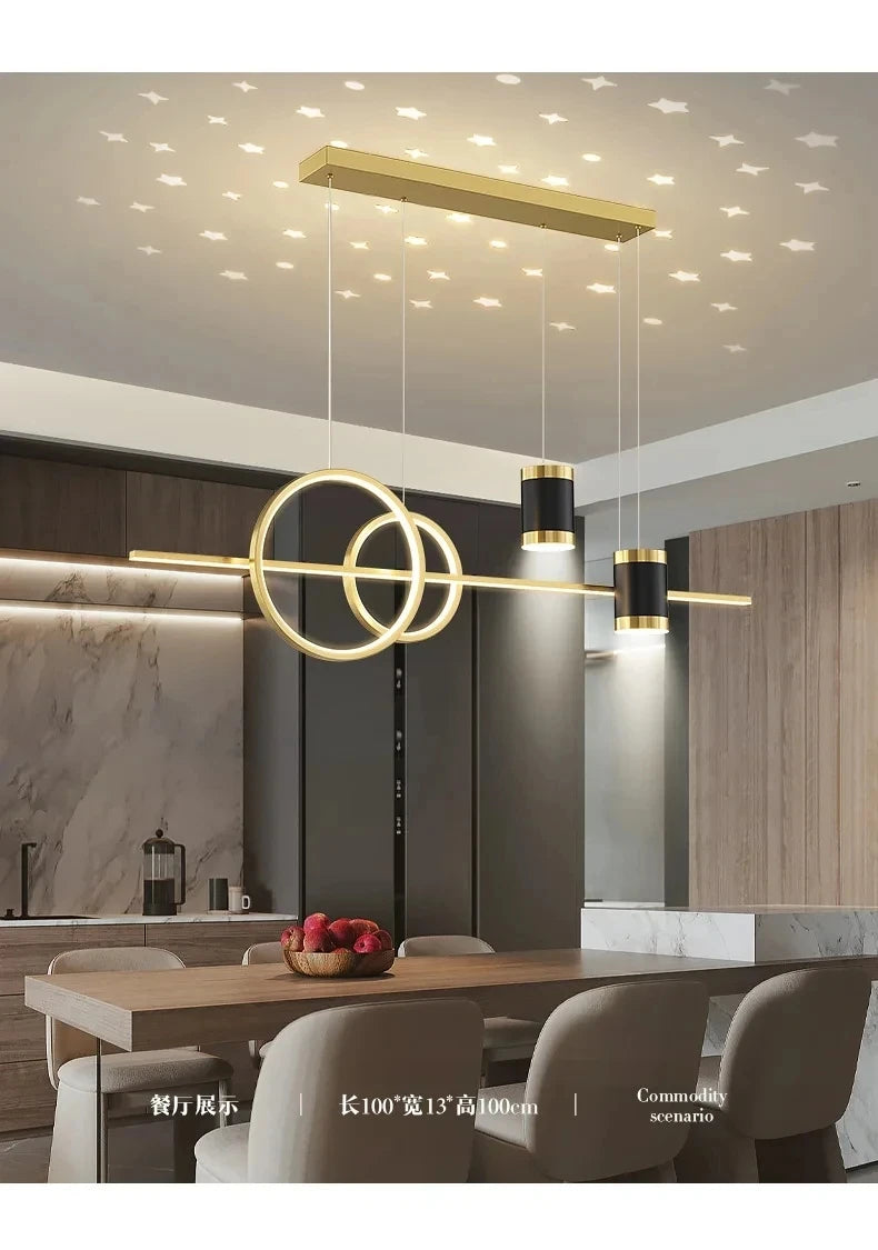 LED Pendant Chandelier — 45W Dimmable Bar Light, Restaurant Kitchen Dining Room Bedroom