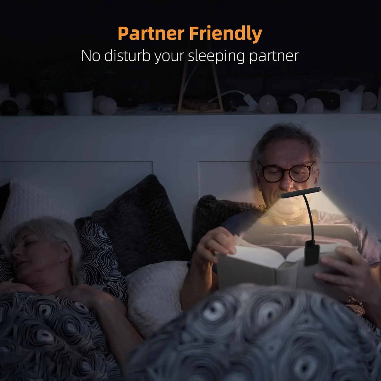 LED Book Light — USB Rechargeable, 3 Color Temps, Flexible Clip, Portable Reading Lamp