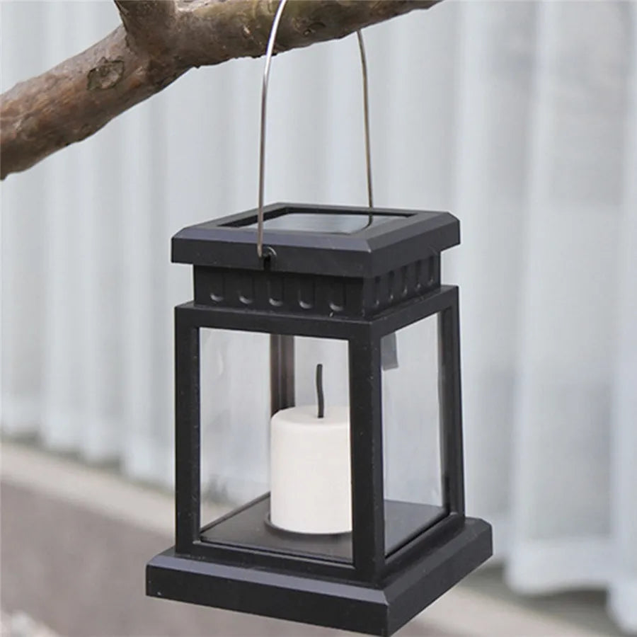 Solar Candle Lantern — Outdoor Hanging Garden Light, Waterproof, Patio Yard Lawn Decor