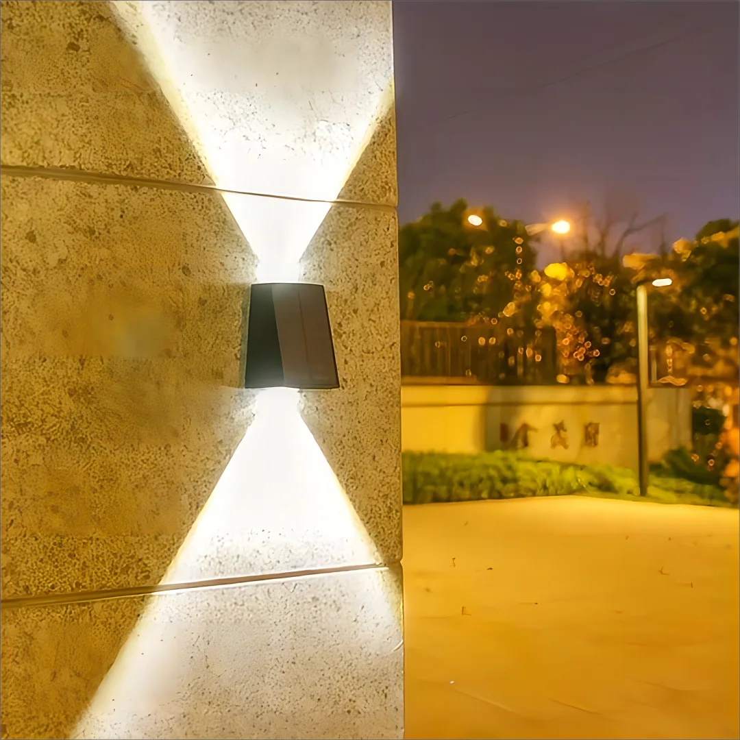 Solar Outdoor Wall Light — Up Down Garden Sconce, Waterproof Villa Patio Yard Atmosphere Light