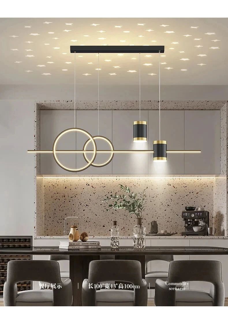 LED Pendant Chandelier — 45W Dimmable Bar Light, Restaurant Kitchen Dining Room Bedroom