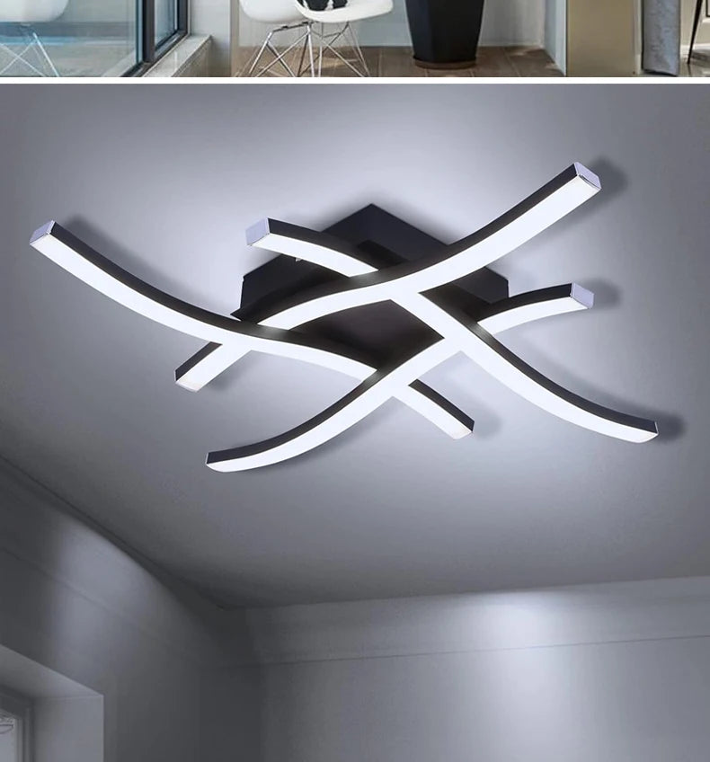LED Ceiling Light — Modern Flush Mount Fixture, Living Room Dining Room Bedroom Kitchen
