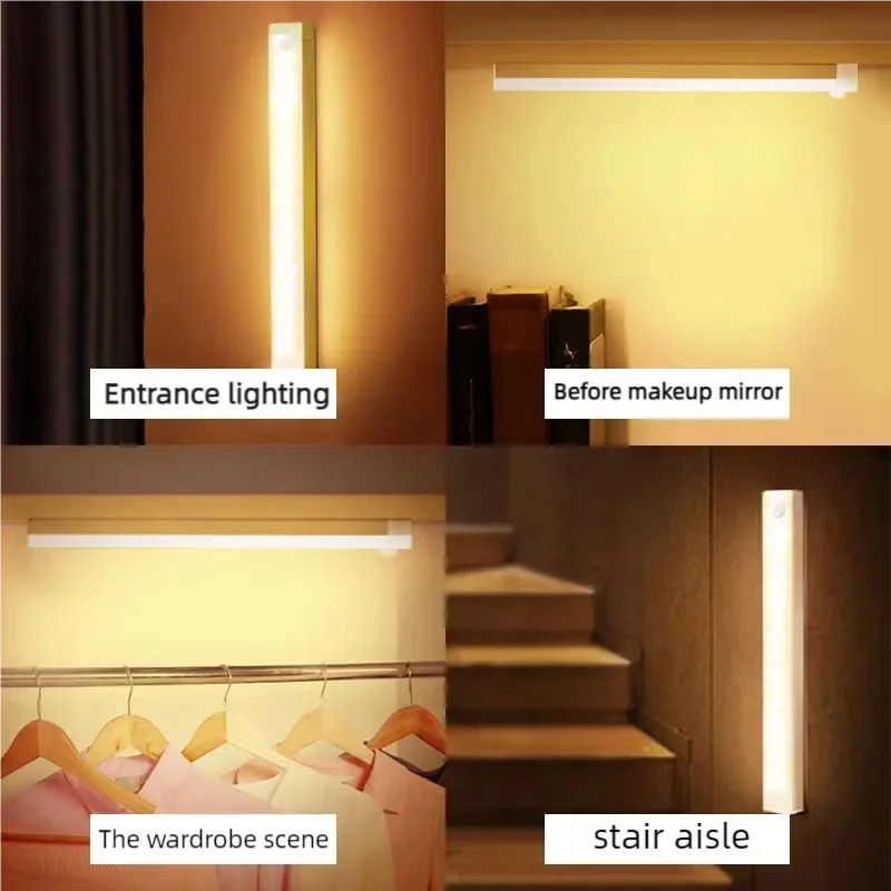 LED Motion Sensor Night Light — Rechargeable, 3 Color Temps, Dimmable, Magnetic, Closet Kitchen Stair