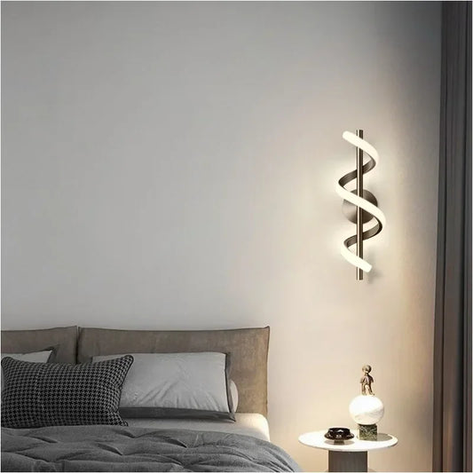 Wall Sconce — Spiral Acrylic Up Down Wall Light, 12W Tricolor, Bedroom Living Room Corridor